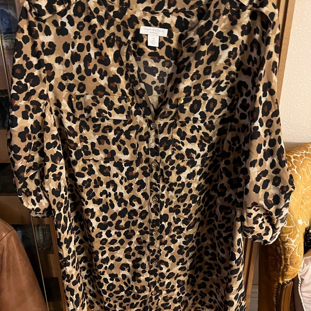 Charter Club animal print shirt blouse 1x